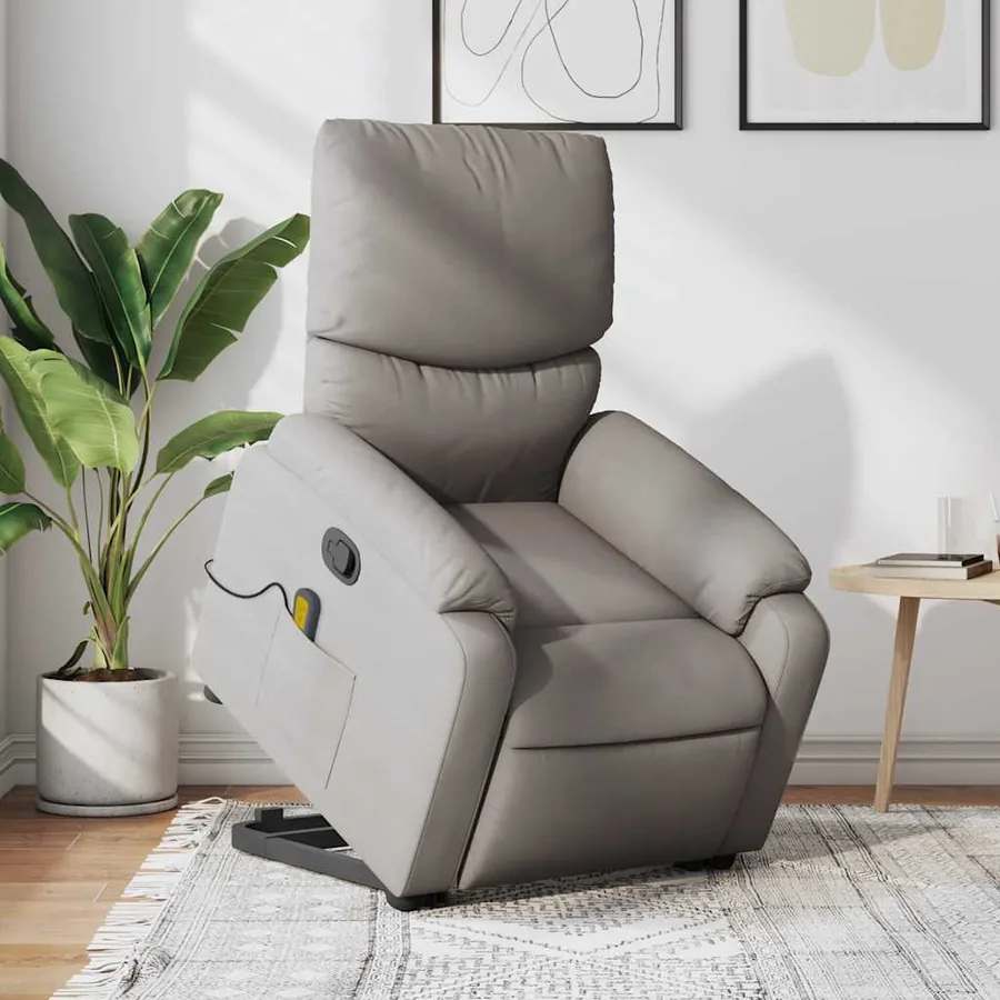 Fauteuil inclinable de massage Taupe Tissu