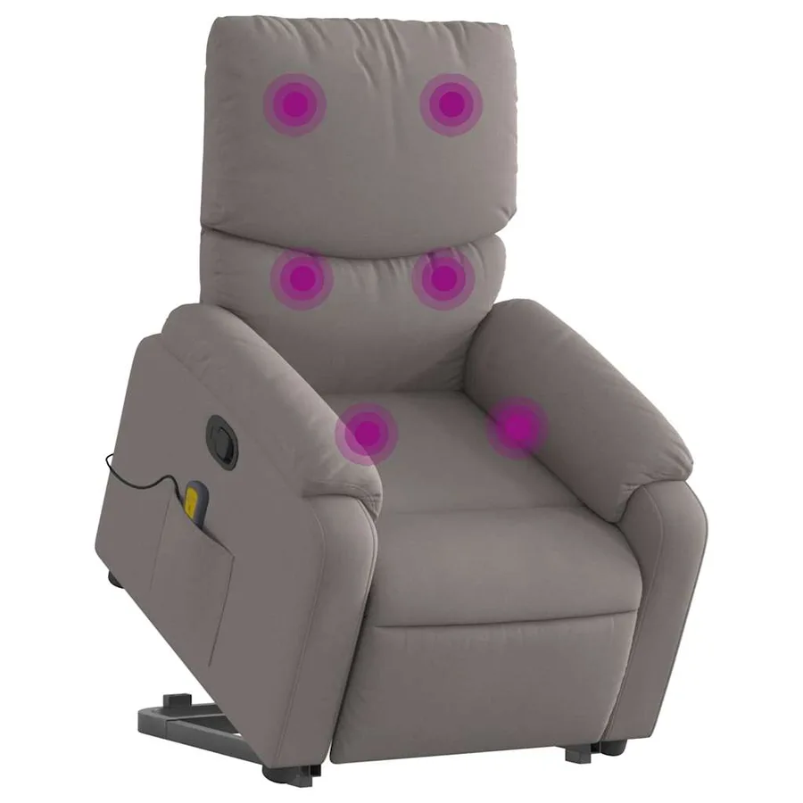 Fauteuil inclinable de massage Taupe Tissu - 3