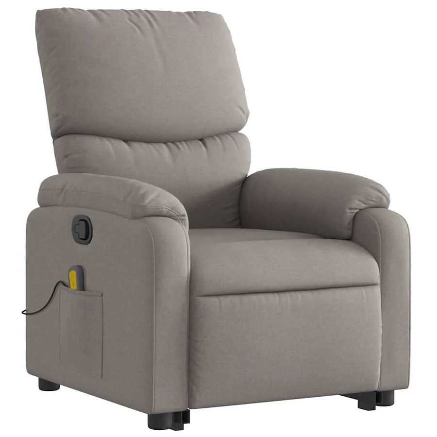 Fauteuil inclinable de massage Taupe Tissu - 4