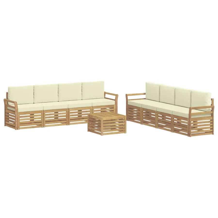 Ensembles de canapés 9 pcs Blanc et crème 59 x 59 x 37 cm - 2