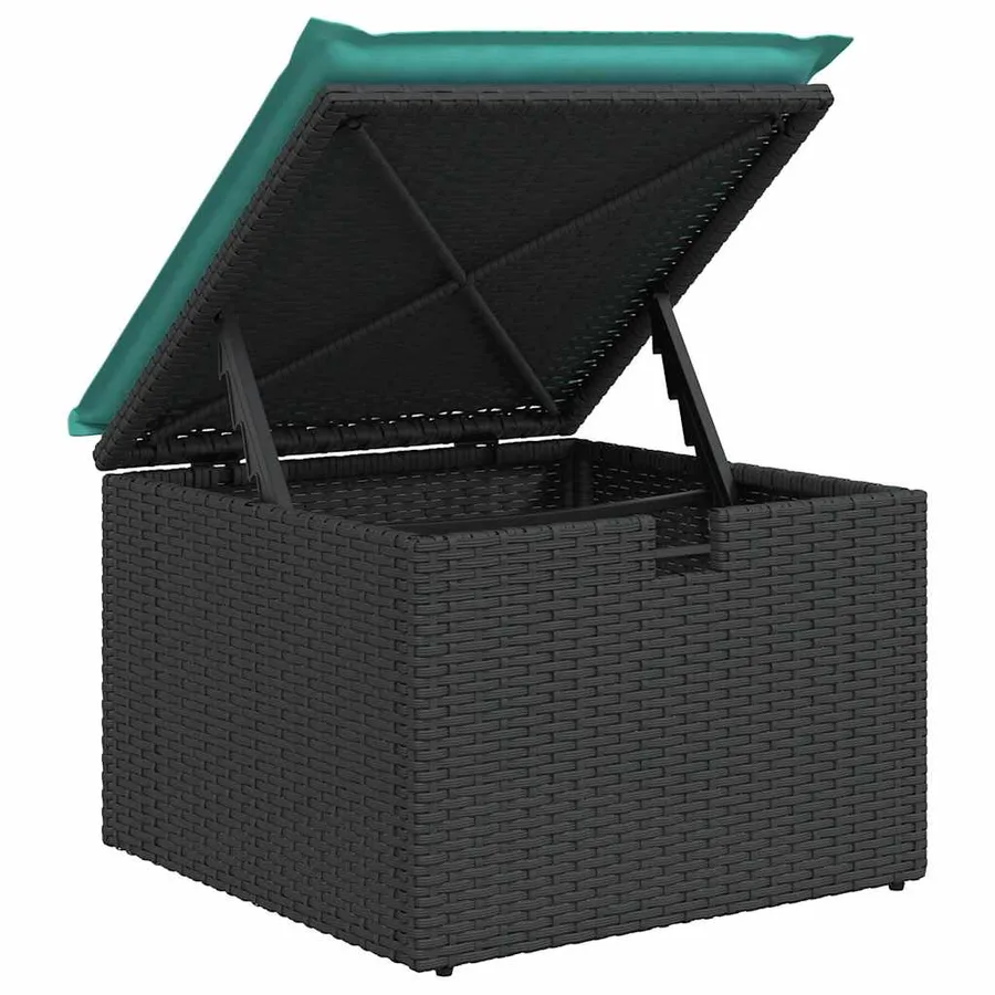 Ensemble de canapé de jardin 8 pcs Noir polyrotin - 15