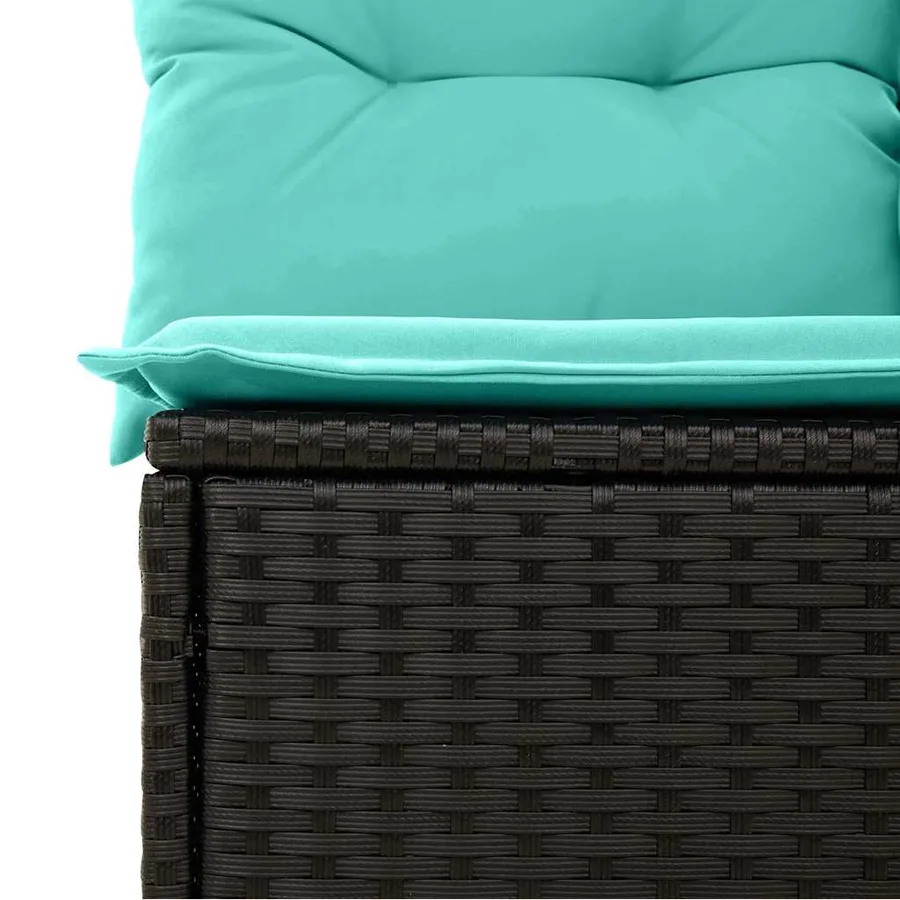 Ensemble de canapé de jardin 10 pcs Noir Poly rotin - 10