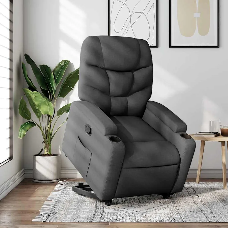 Fauteuil inclinable Gris foncé Tissu - 15