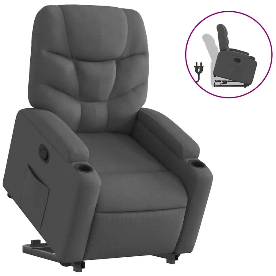 Fauteuil inclinable Gris foncé Tissu - 2
