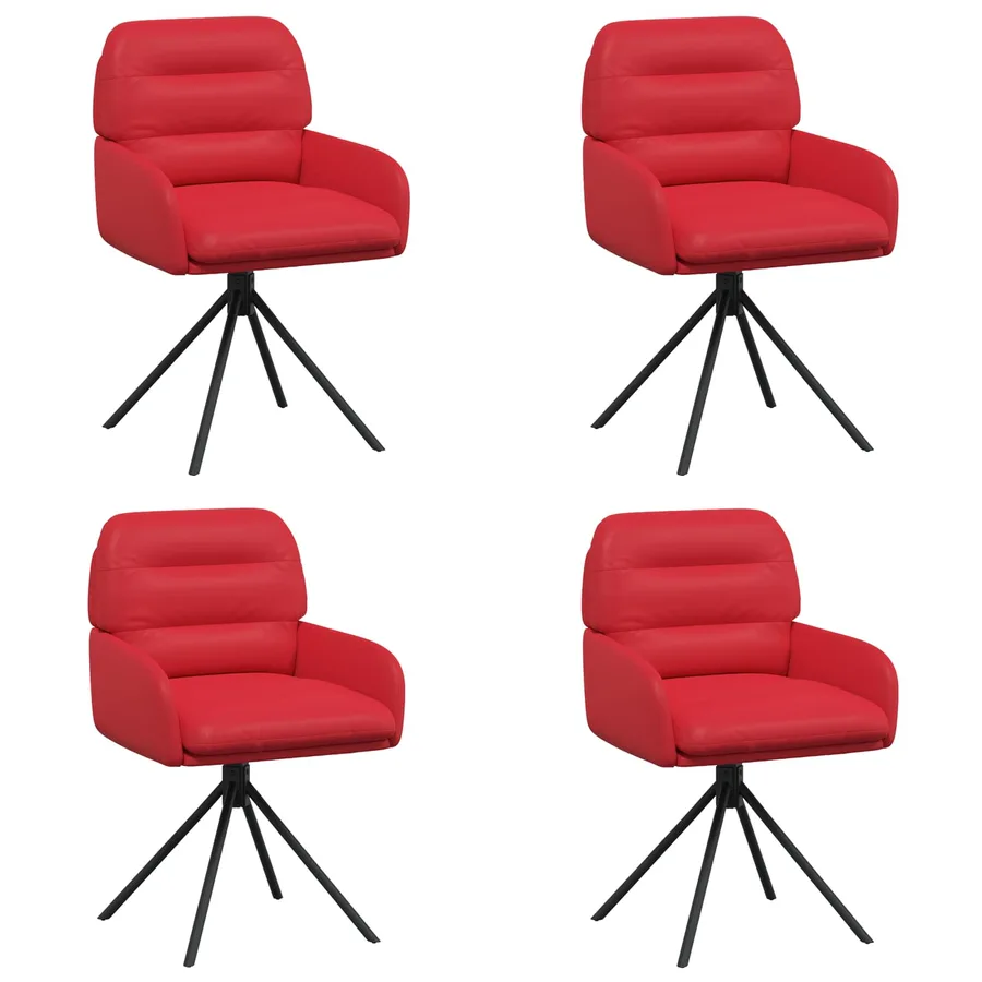 Chaises de salle à manger pivotantes 4 pcs Simili cuir Rouge - 2