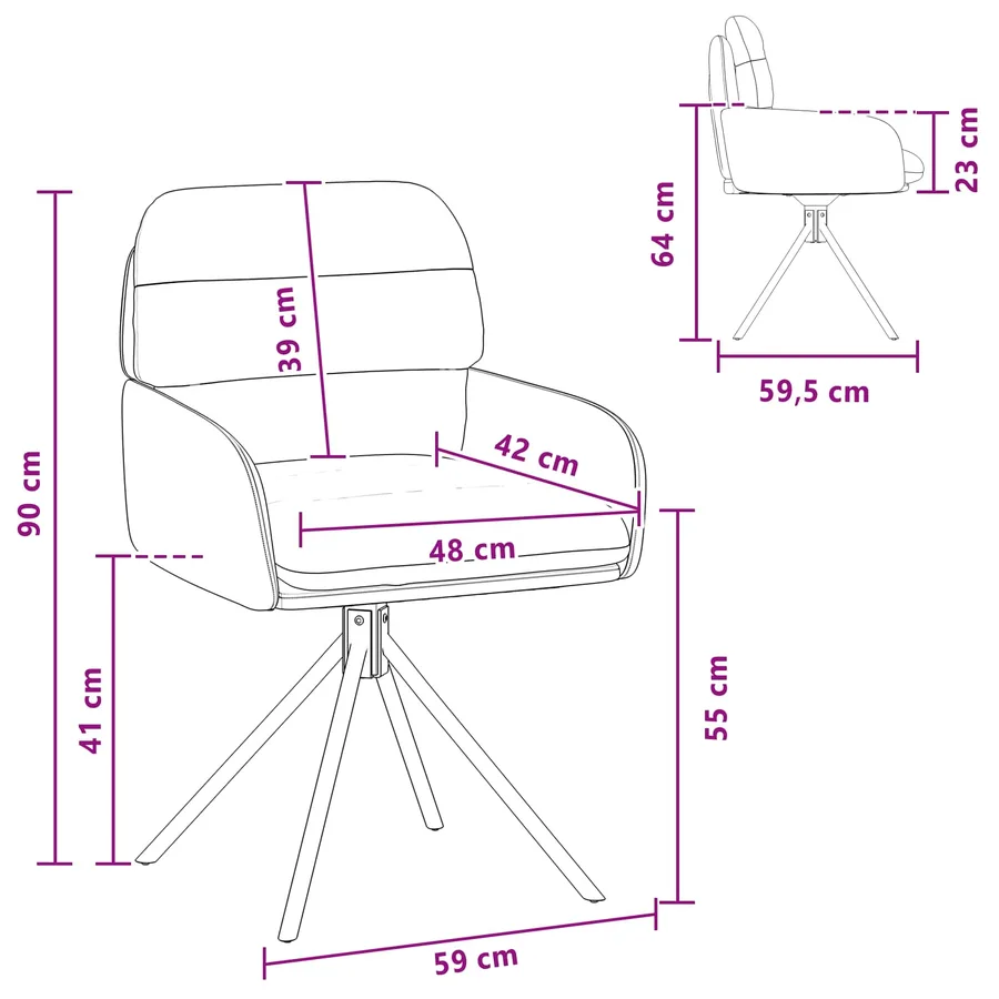 Chaises de salle à manger pivotantes 4 pcs Simili cuir Rouge - 8