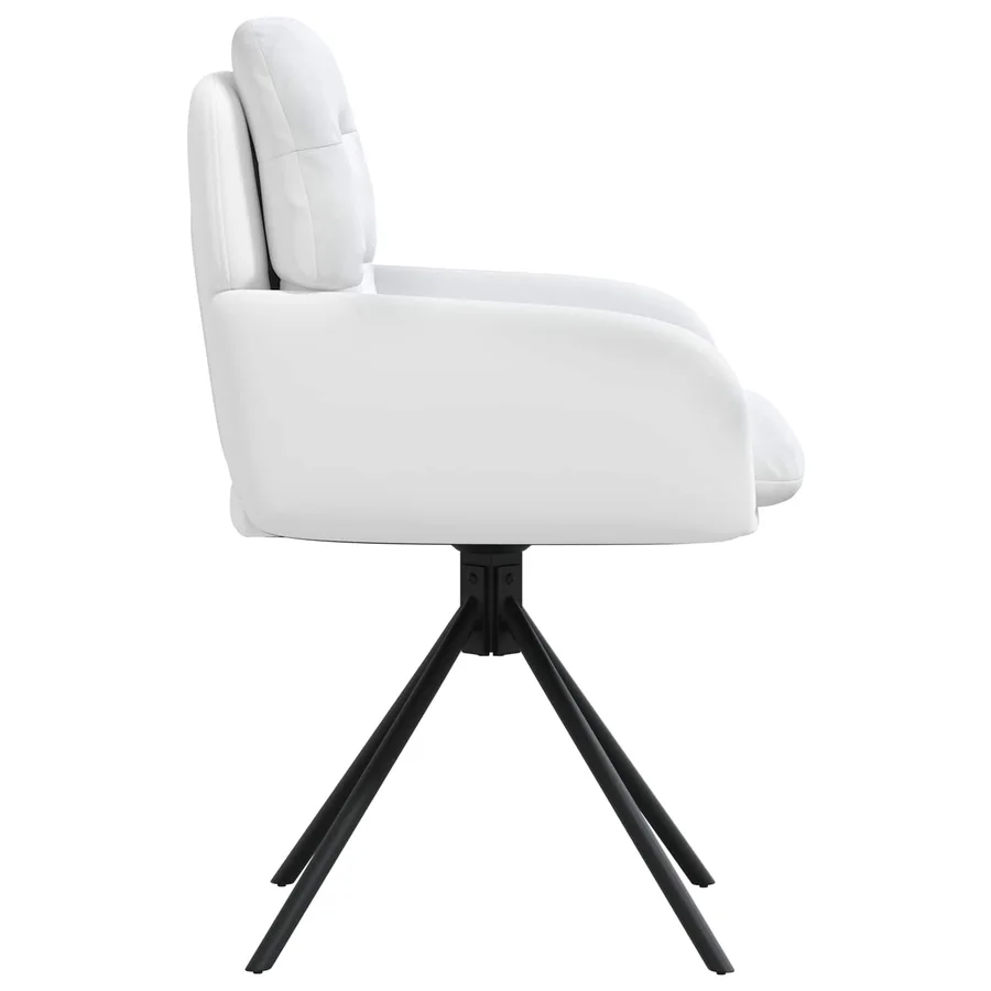 Chaises de salle à manger pivotantes 4 pcs Simili cuir Blanc - 4