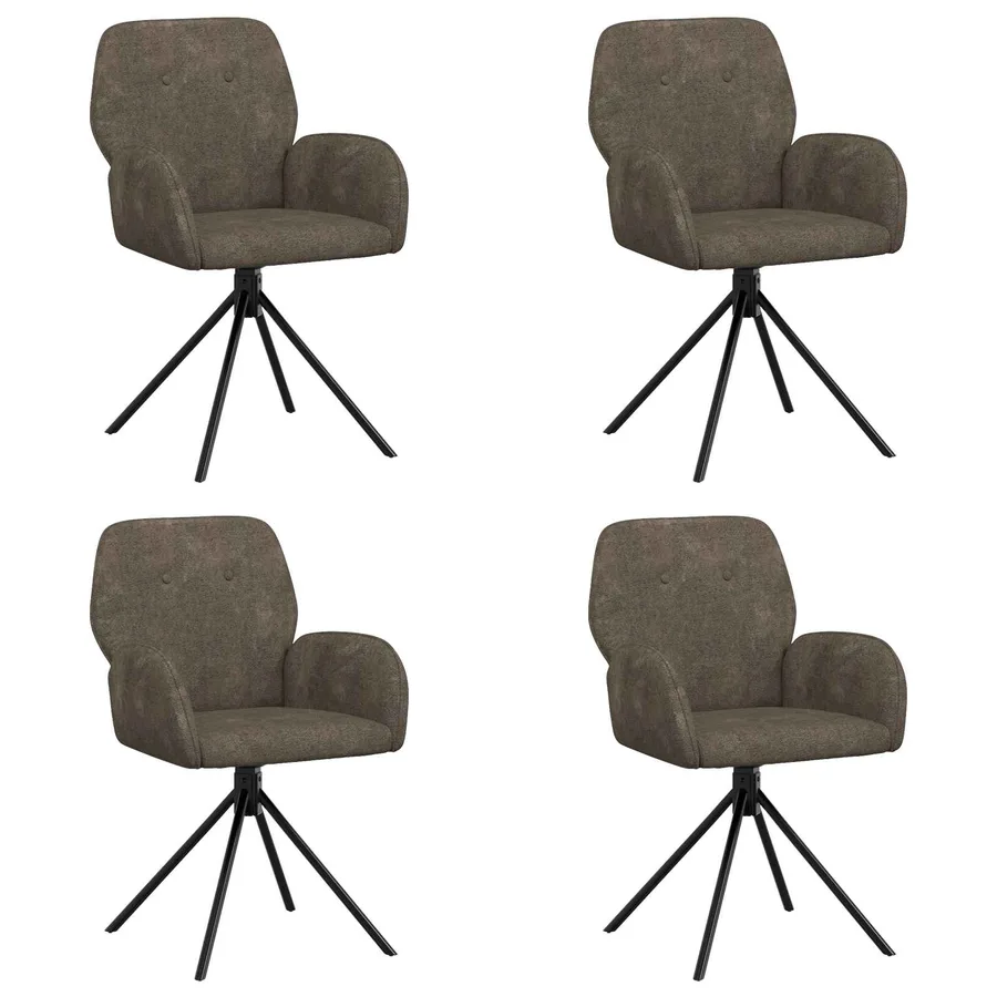 Chaises de salle à manger pivotantes 4 pcs Simili daim - 2