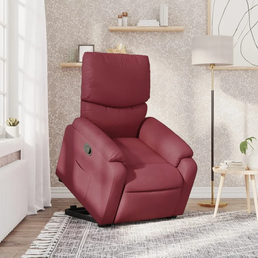 Fauteuil inclinable rouge bordeaux tissu - 16