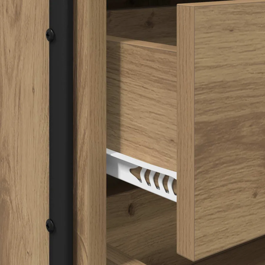 Table de chevet 2 pc Chêne artisanal Bois d'ingénierie - 8