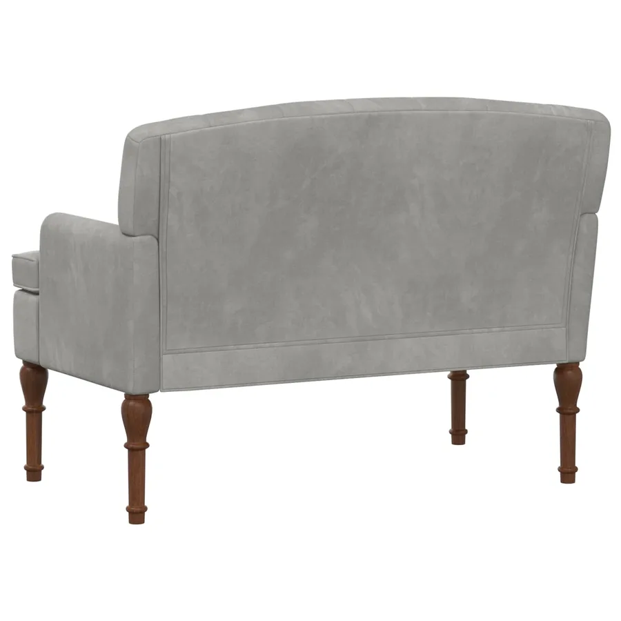 Canapé love seat avec capitonnage en boutons Gris clair Velours - 5