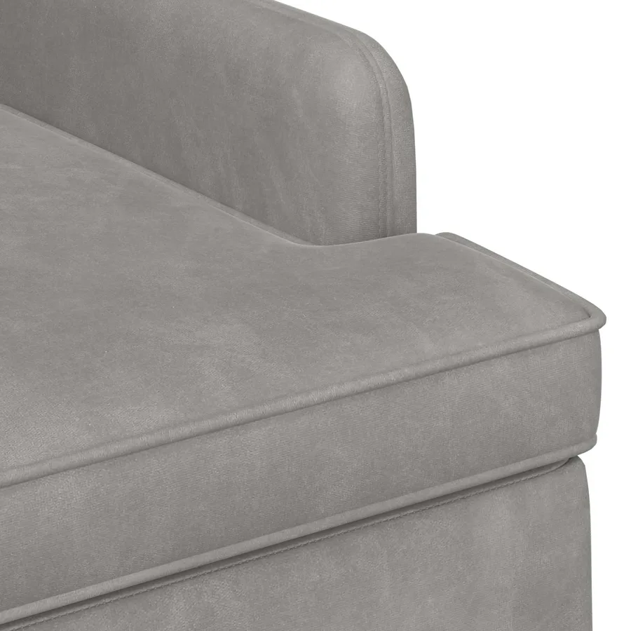 Canapé love seat avec capitonnage en boutons Gris clair Velours - 6