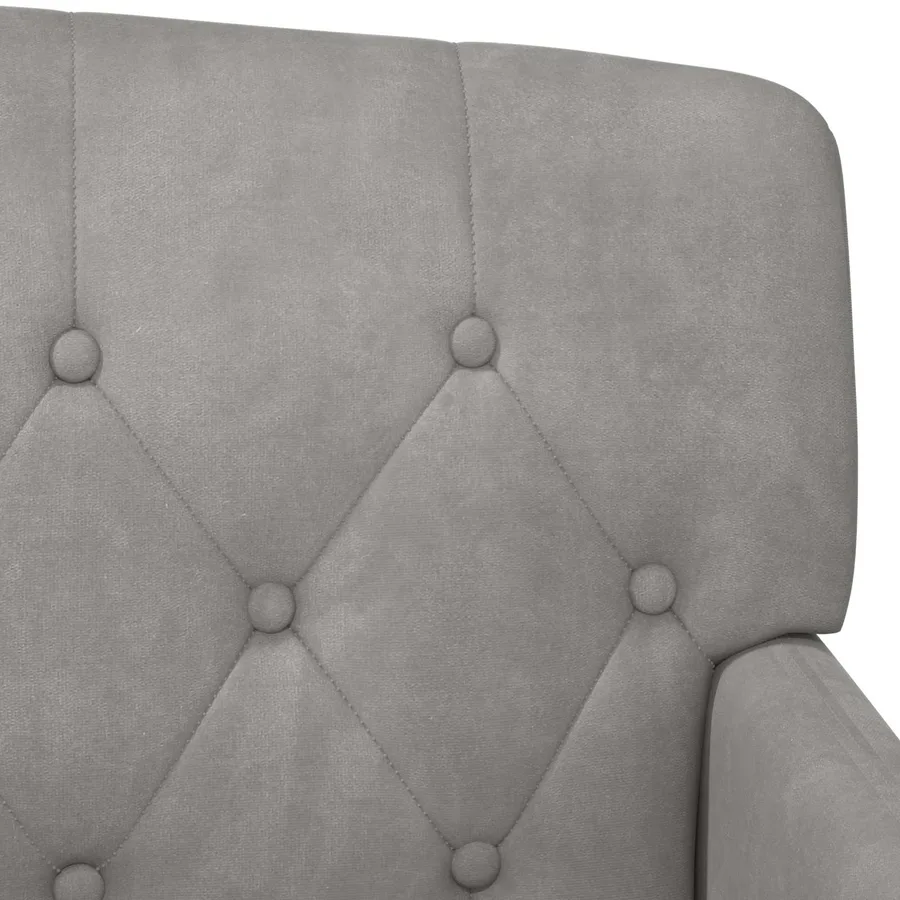 Canapé love seat avec capitonnage en boutons Gris clair Velours - 7