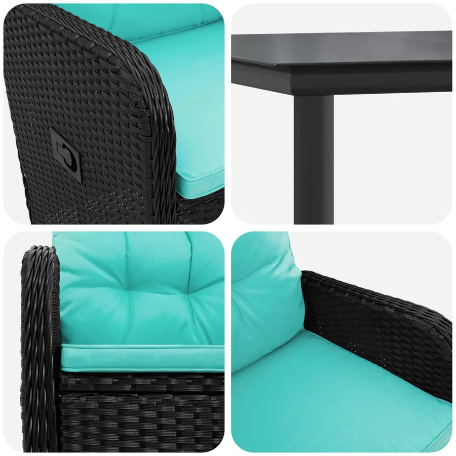 Ensemble de Tables Basses avec coussin avec oreiller 5 pcs - 7