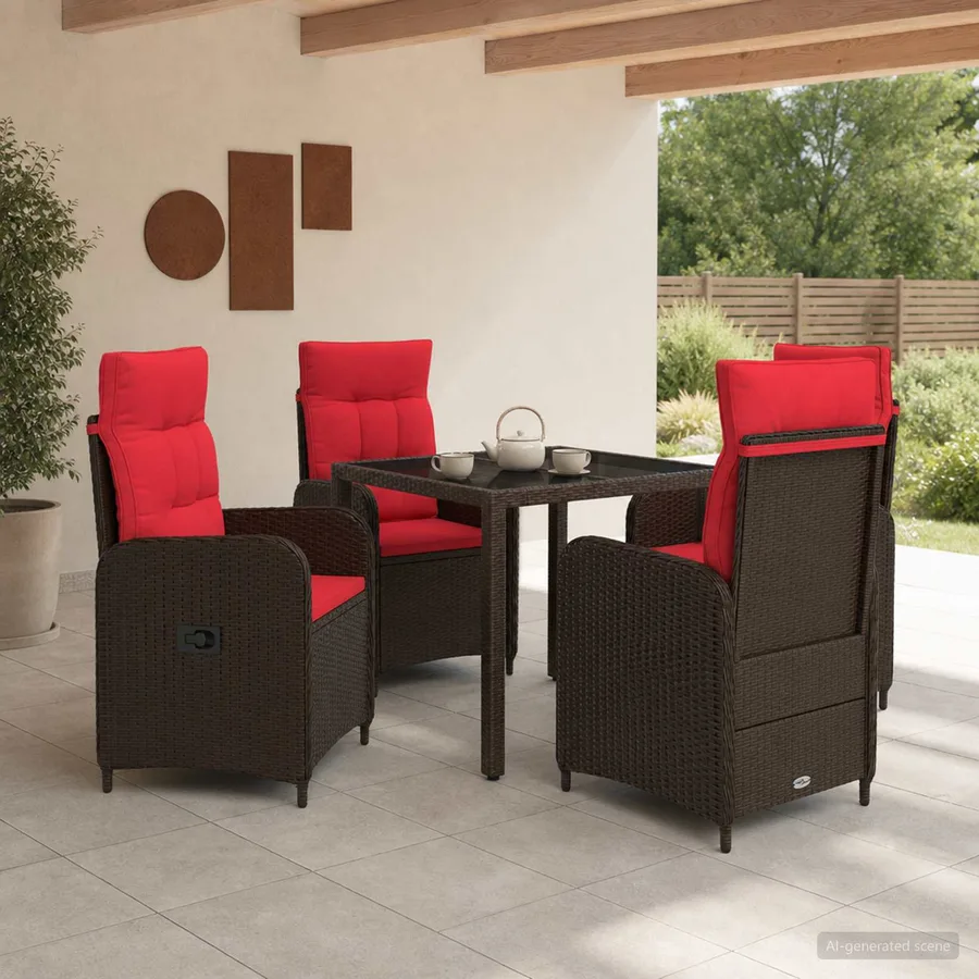 Ensemble de repas extérieur 5 pcs polyrotin - 3