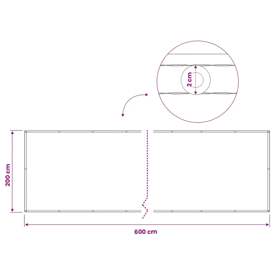Écran de confidentialité pour balcon 200 x 600 cm - 7