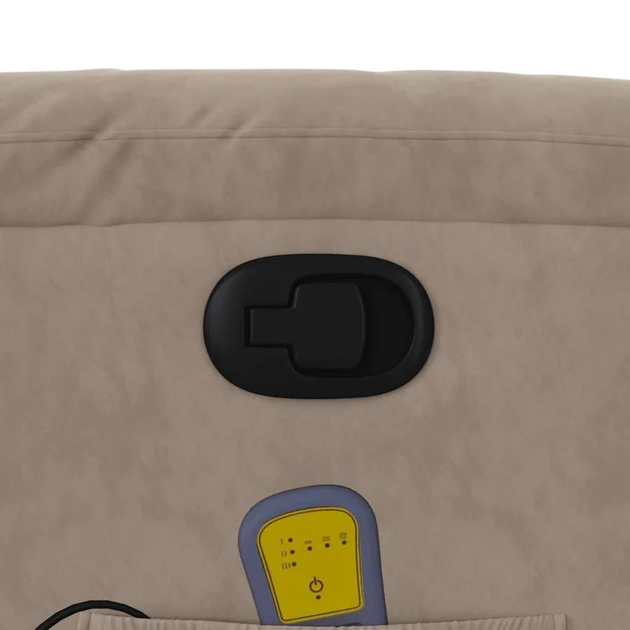 Fauteuil inclinable de massage taupe tissu microfibre - 12