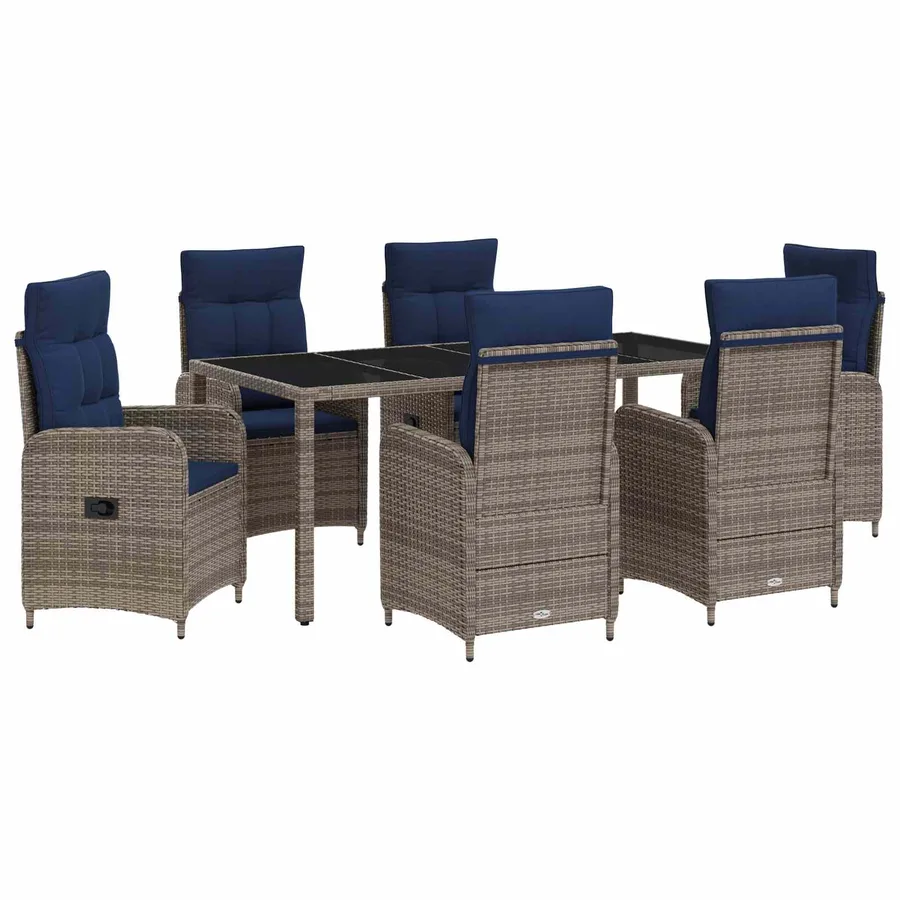Ensemble de repas extérieur 7 pcs polyrotin - 2
