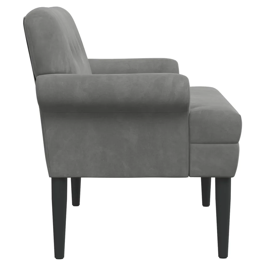 Canapé love seat avec capitonnage en boutons Gris foncé Velours - 4