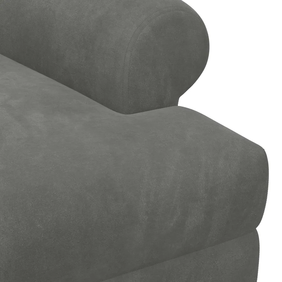 Canapé love seat avec capitonnage en boutons Gris foncé Velours - 6