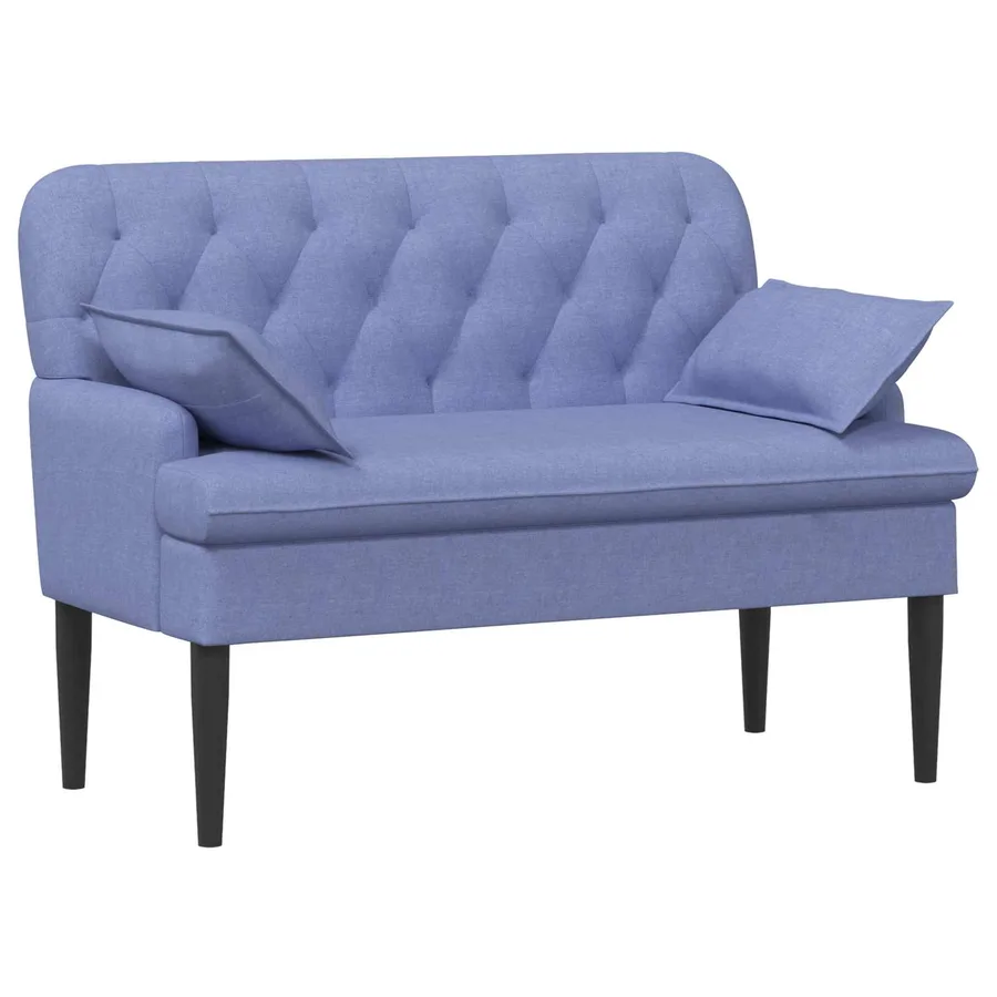 Canapé love seat avec capitonnage en boutons Bleu denim Tissu - 2
