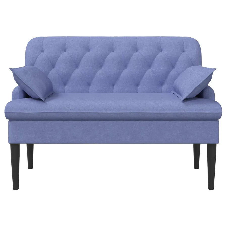 Canapé love seat avec capitonnage en boutons Bleu denim Tissu - 3