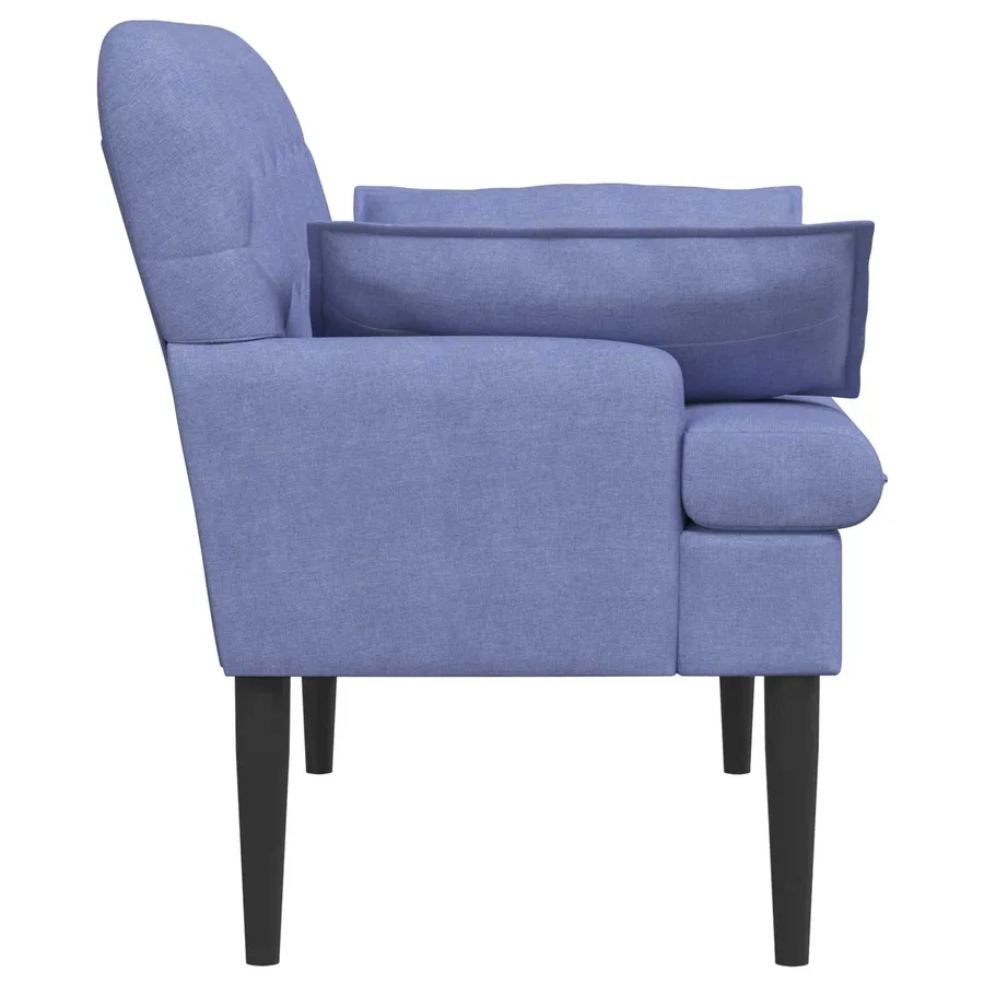 Canapé love seat avec capitonnage en boutons Bleu denim Tissu - 4