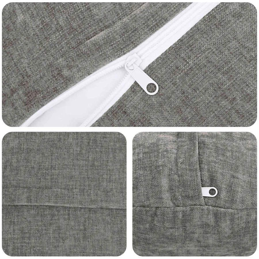 Housse de coussin 2 pcs HEERLEN Gris foncé Ø 40 cm - 4