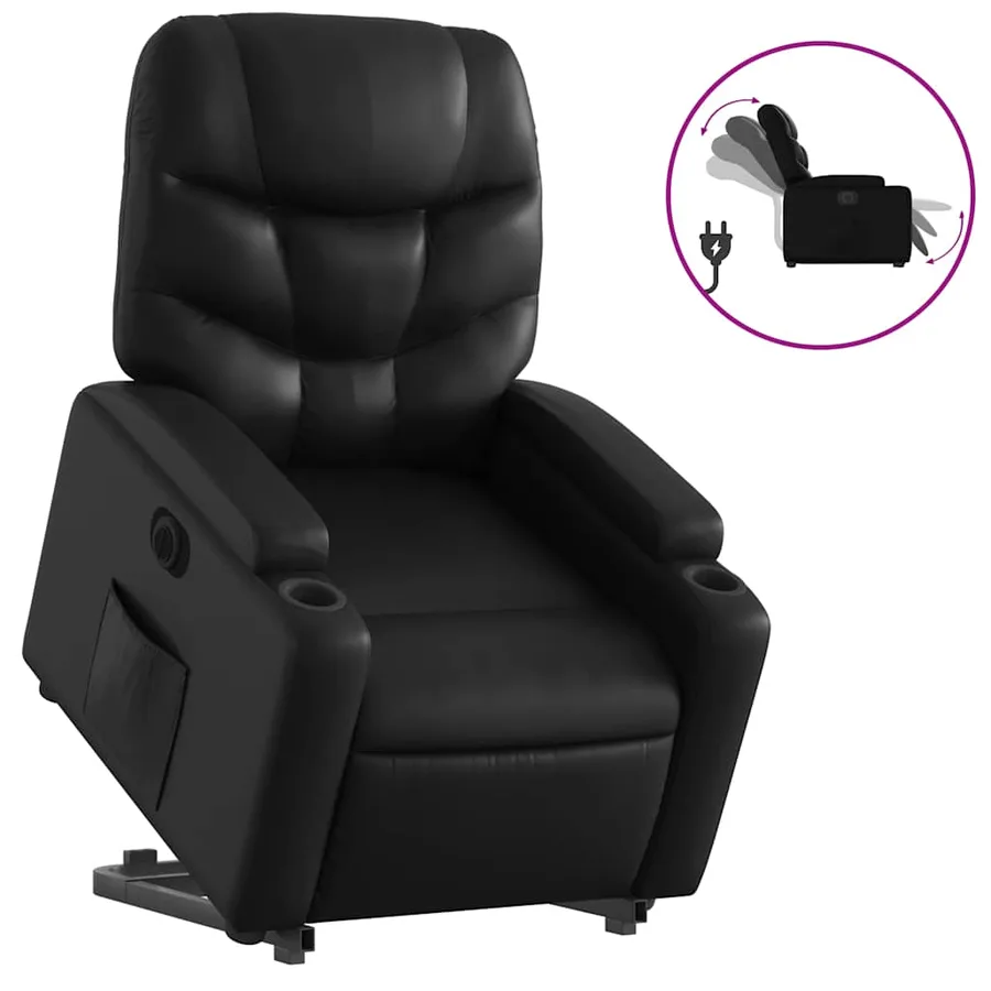Fauteuil inclinable électrique noir similicuir - 2