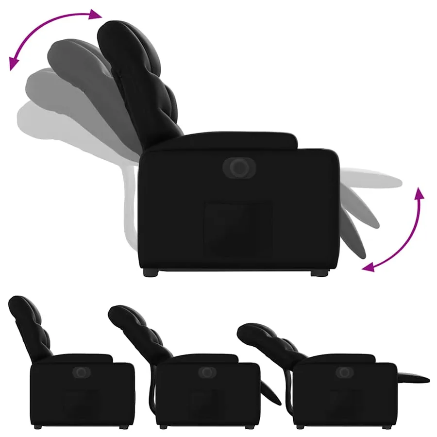 Fauteuil inclinable électrique noir similicuir - 7