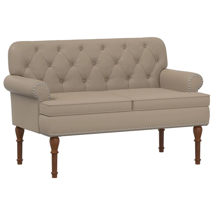 Canapé love seat avec capitonnage en boutons Cappuccino - 2
