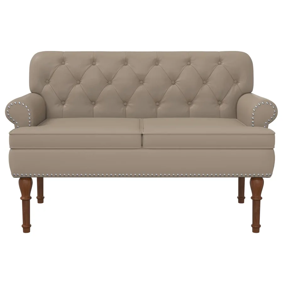 Canapé love seat avec capitonnage en boutons Cappuccino - 3