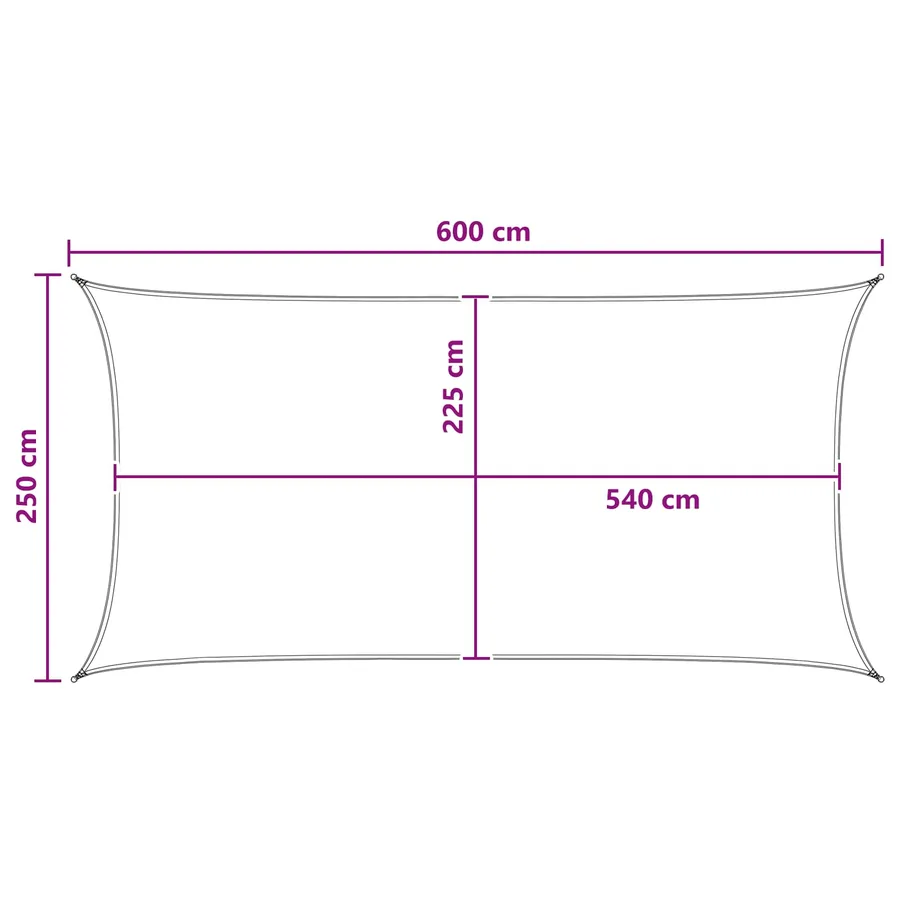 Voile d'ombre Rouge 2,5 x 6 m HDPE - 8