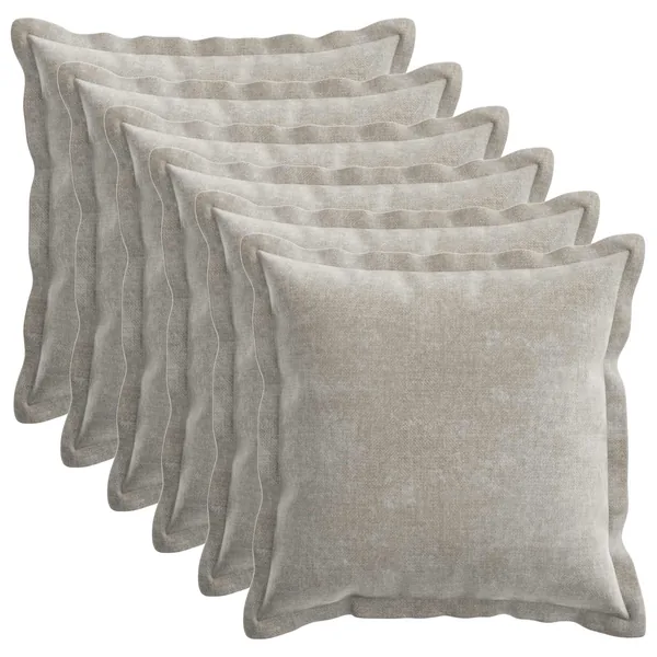 Housse de coussin 6 pcs HOUTEN Gris clair 30 x 30 cm