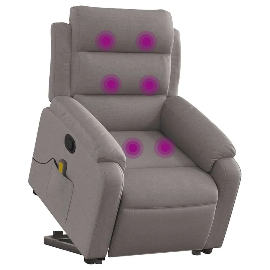 Fauteuil inclinable de massage Taupe Tissu - 3