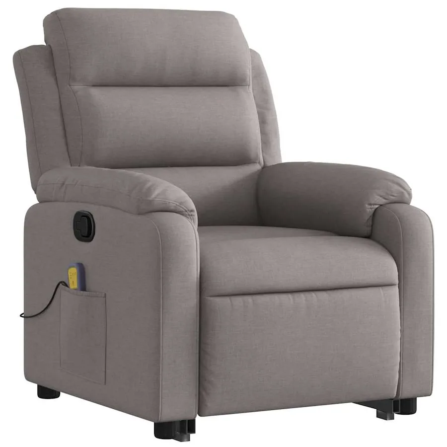 Fauteuil inclinable de massage Taupe Tissu - 4