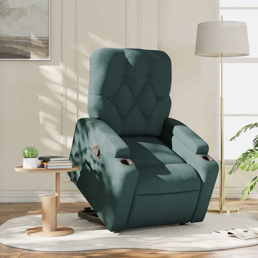 Fauteuil inclinable vert foncé tissu - 15