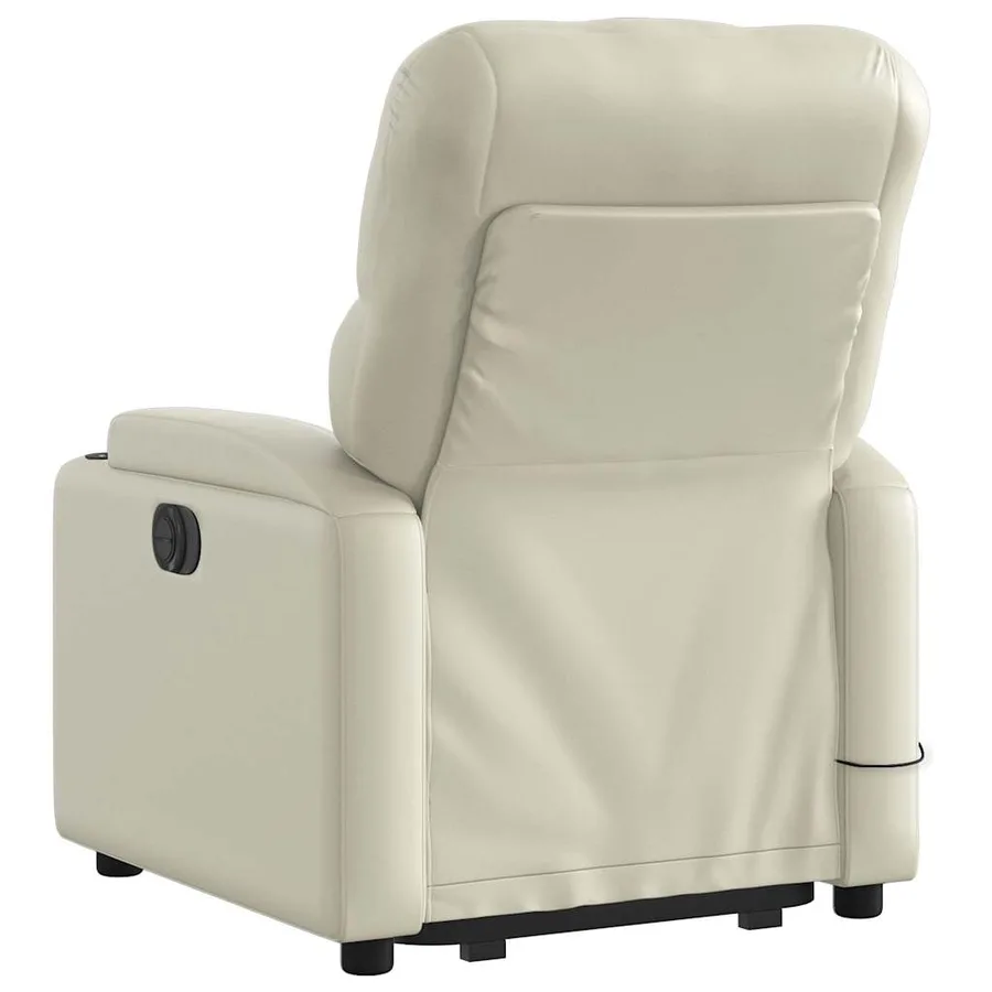 Fauteuil inclinable de massage Crème Similicuir - 5