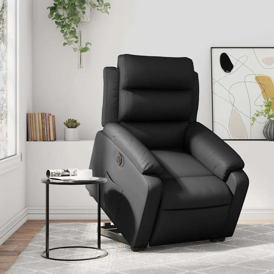 Fauteuil inclinable électrique noir similicuir - 16