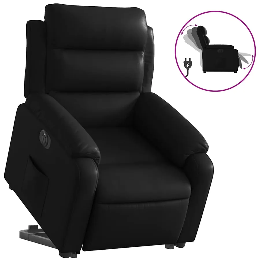 Fauteuil inclinable électrique noir similicuir - 2