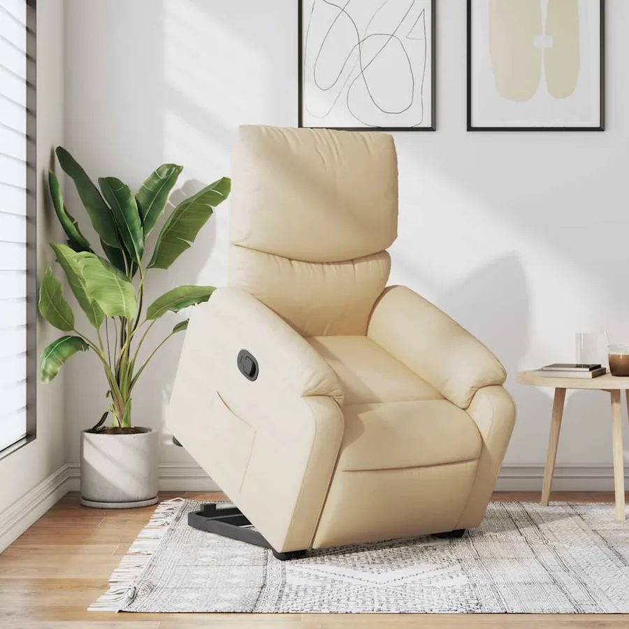 Fauteuil inclinable Crème Tissu - 16