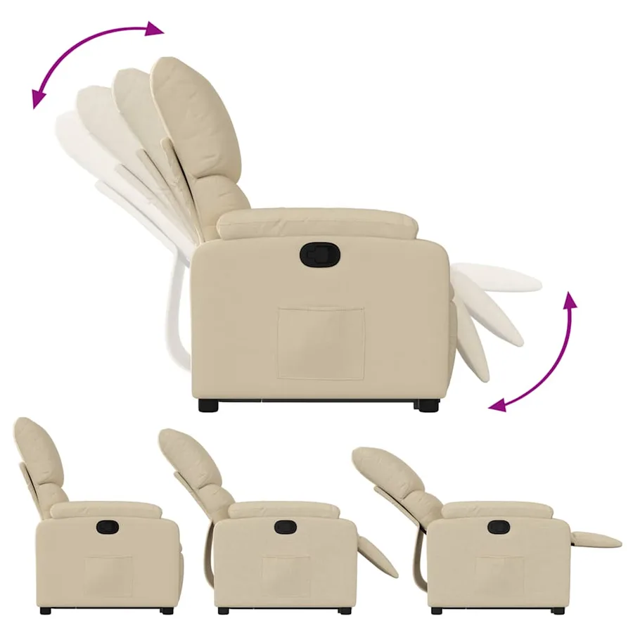 Fauteuil inclinable Crème Tissu - 7