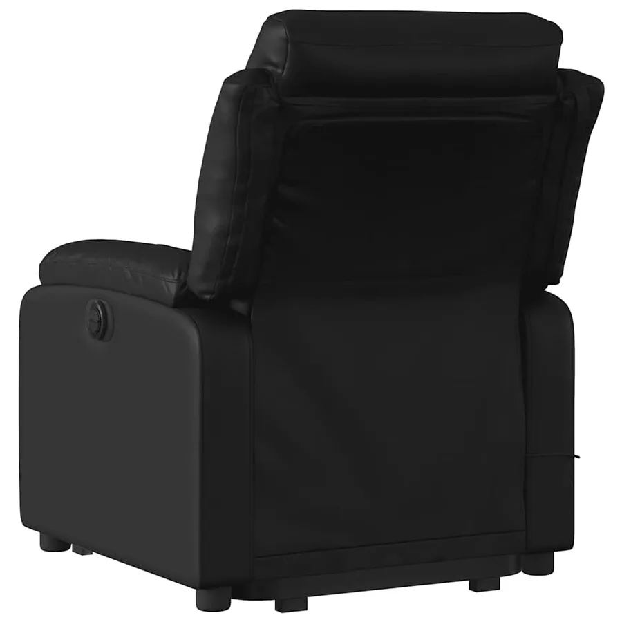 Fauteuil inclinable de massage Noir Similicuir - 4