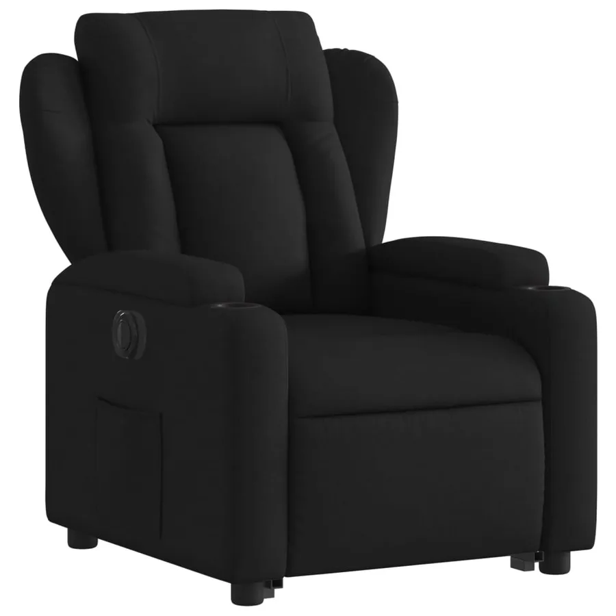 Fauteuil inclinable électrique noir tissu - 4