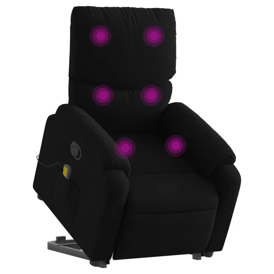 Fauteuil de massage inclinable Noir Tissu - 3