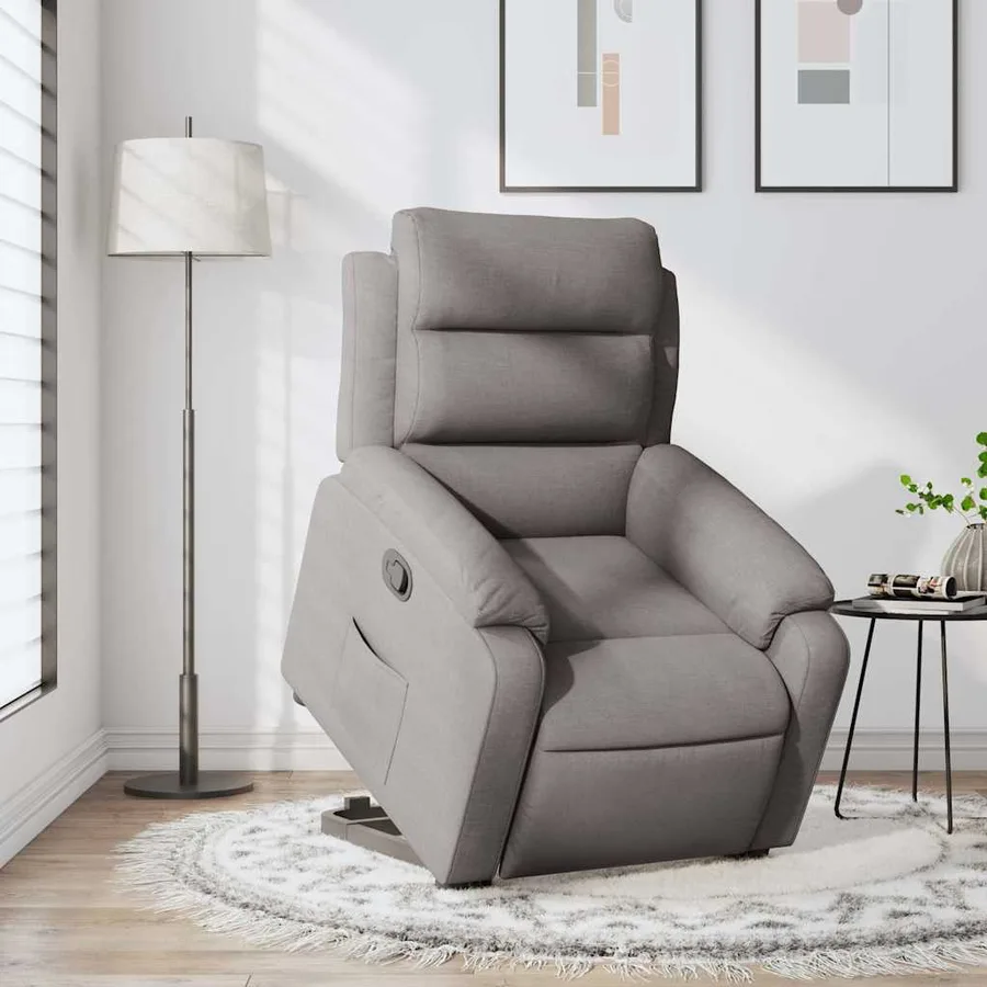 Fauteuil inclinable taupe tissu - 16