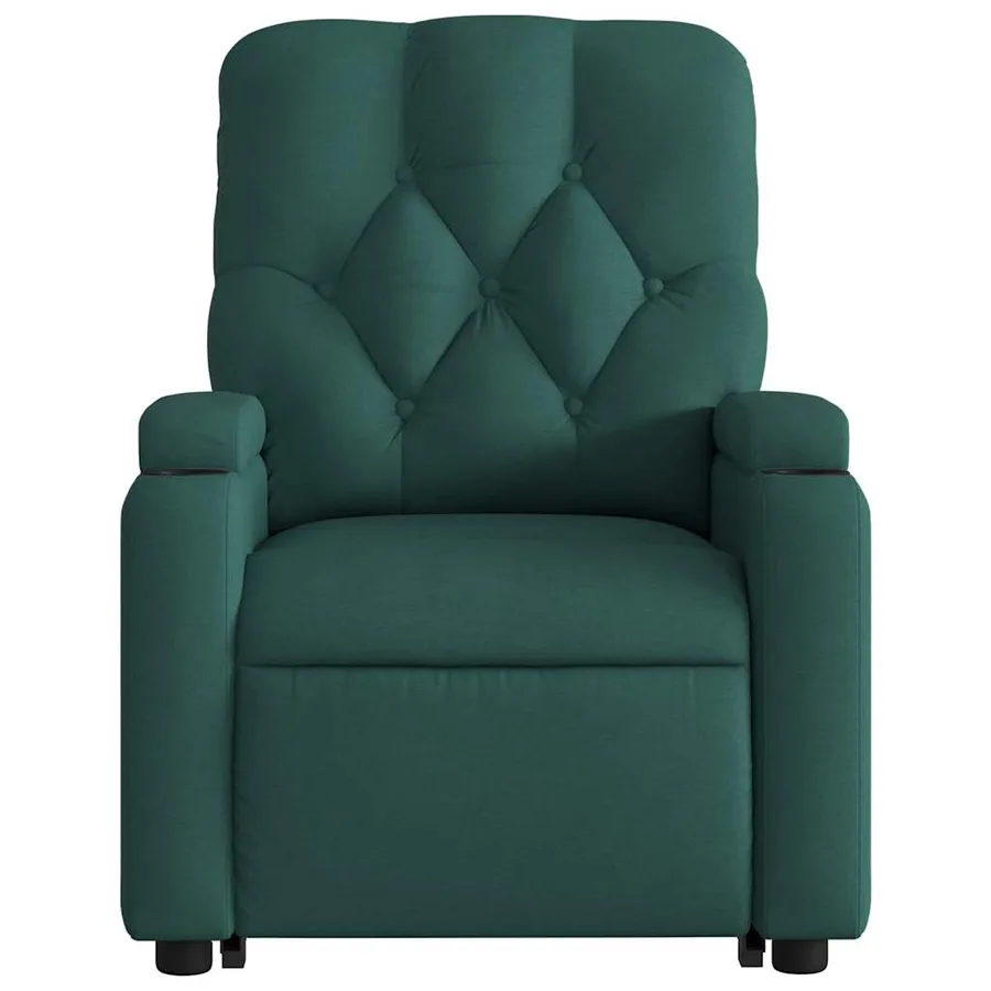 Fauteuil inclinable de massage Vert foncé Tissu - 9