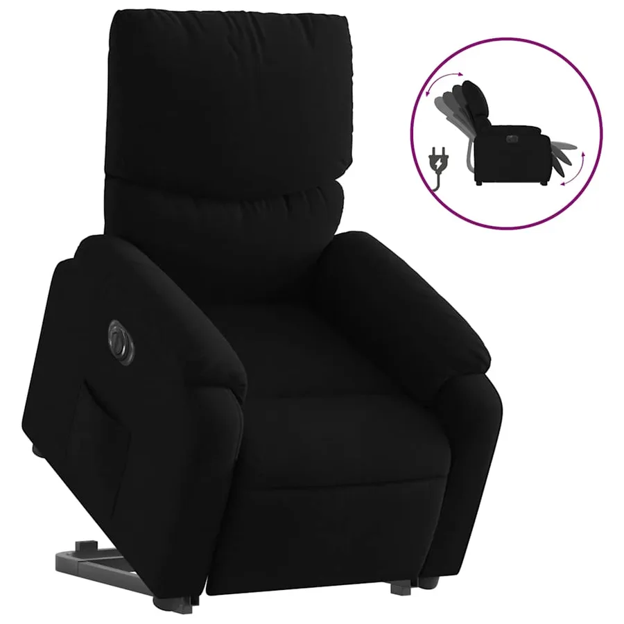 Fauteuil inclinable électrique noir tissu - 2