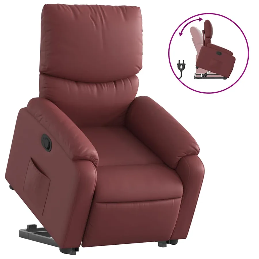 Fauteuil inclinable Rouge bordeaux Similicuir - 2