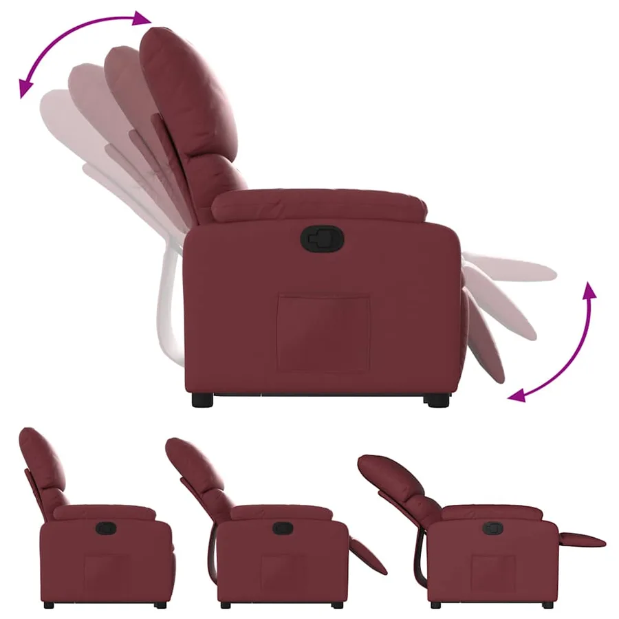 Fauteuil inclinable Rouge bordeaux Similicuir - 7